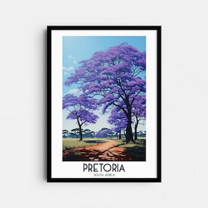 Pretoria Travel Wall Art, South Africa Painting Gifts, Home Decor, Digital Prints Posters, Printable Handmade Art, Jacaranda Canvas Download