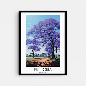 Pretoria Travel Wall Art, South Africa Painting Gifts, Home Decor, Digital Prints Posters, Printable Handmade Art, Jacaranda Canvas Download