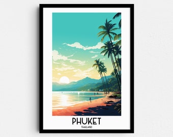 Phuket Travel Wall Art, Thailand Painting Gifts, Asia Home Decor, Digital Prints Posters, Printable Handmade Art, Patong Canvas Download