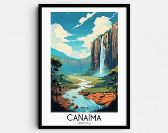 Canaima National Park Travel Wall Art, Venezuela Painting Gifts, Home Decor, Digital Prints Posters, Printable Handmade Art, Canvas Download