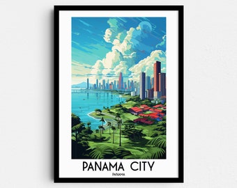 Panama City Florida Travel Art Print, woondecoratie VS (digitale download)