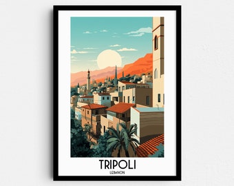 Trípoli Travel Wall Art, Regalos de pintura del Líbano, Decoración del hogar de Asia, Carteles de impresiones digitales, Arte hecho a mano imprimible, Descarga de lienzo de Asia