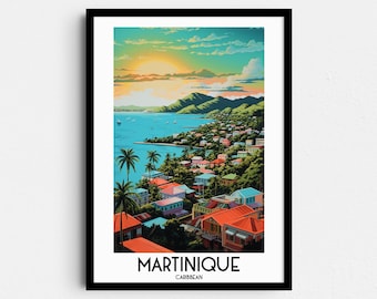 Martinique Travel Wall Art, France Painting Gifts, Caribbean Home Decor, Digital Prints Posters, Printable Handmade Art, Canvas Download