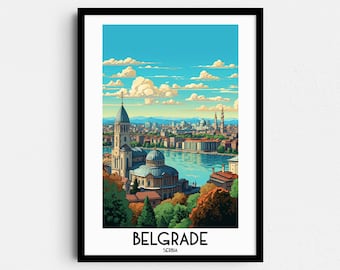 Belgrade Serbia Travel Poster, Europe Home Decor (Digital Download)