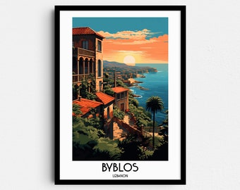 Byblos Travel Wall Art, Lebanon Painting Gifts, Middle East Home Decor, Digital Prints Posters, Printable Handmade Art, Canvas Download