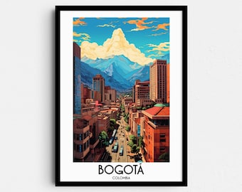 Bogotá Travel Wall Art, Colombia Painting Gifts, South America Home Decor, Digital Prints Posters, Printable Handmade Art, Canvas Download