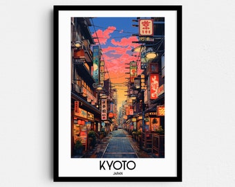 Kyoto Japan Art Print, Asia Travel Poster (Digital Download)