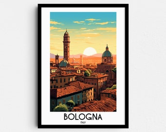 Bologna Italy Art Print, Europe Travel Poster (Digital Download)