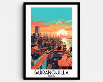 Barranquilla Travel Wall Art, Colombia Painting Gifts, South America Home Decor, Digital Prints Posters, Printable Handmade Art, Download