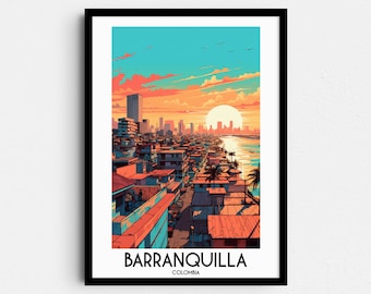 Barranquilla Travel Wall Art, Colombia Painting Gifts, South America Home Decor, Digital Prints Posters, Printable Handmade Art, Download