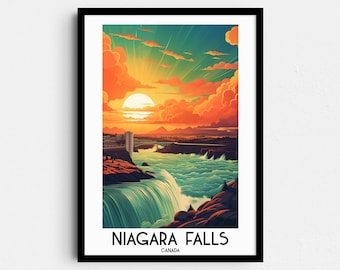 Niagara Falls Travel Wall Art, Canada Painting Gifts, North America Home Decor, Digital Prints Posters, Printable Handmade Art Download