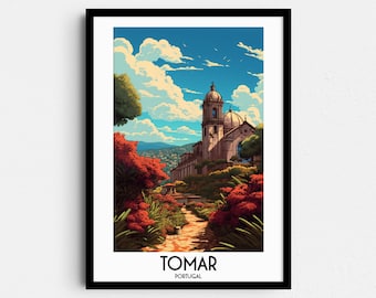 Tomar Portugal reseaffisch, Europa heminredning (digital nedladdning)