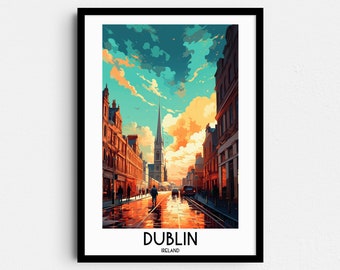 Dublin Ireland Art Print, St. Patrick's Cathedral, reisposter (digitale download)