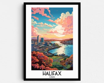 Halifax Travel Wall Art, Canada Painting Gifts, Nova Scotia Home Decor, Digital Prints Posters, Printable Handmade Art, Canadian Download