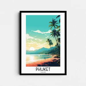 Phuket Travel Wall Art, Thailand Painting Gifts, Asia Home Decor, Digital Prints Posters, Printable Handmade Art, Patong Canvas Download