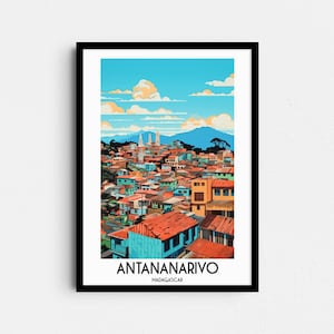 Antananarivo Reise Wandbild, Madagaskar Malerei Geschenke, Afrika Wohnkultur, Digitaldrucke Poster, druckbare handgemachte Kunst, Leinwand Download