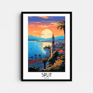 Split Travel Wall Art, Croatia Painting Gifts, Europe Home Decor, Digital Prints Posters, Printable Handmade Art, Dalmatia Canvas Download