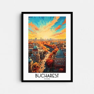 Bucharest Travel Wall Art, Romania Painting Gifts, Europe Home Decor, Digital Prints Posters, Printable Handmade Art, Europe Canvas Download