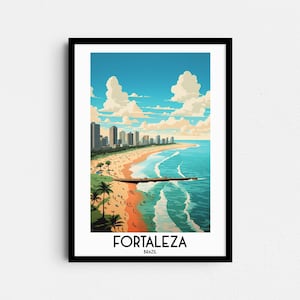 Fortaleza Travel Wall Art, Brazil Painting Gifts, South America Home Decor, Digital Prints Posters, Printable Handmade Art, Canvas Download