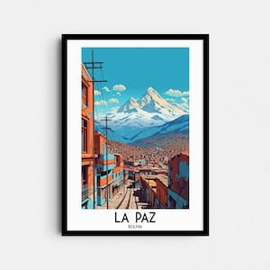 La Paz Travel Wall Art, Bolivia Painting Gifts, South America Home Decor, Digital Prints Posters, Printable Handmade Art, Canvas Download