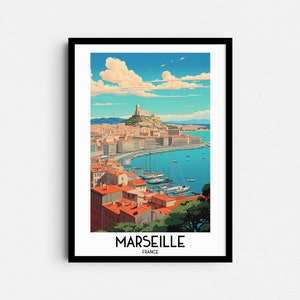 Marseille Travel Wall Art, France Painting Gifts, Europe Home Decor, Digital Prints Posters, Printable Handmade Art, Canvas Download