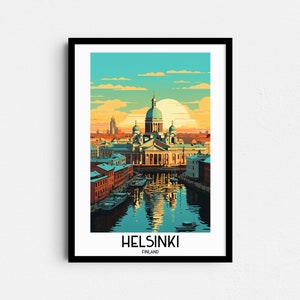 Arte de pared de viaje de Helsinki, regalos de pintura de Finlandia, decoración del hogar de Europa, carteles de impresiones digitales, arte hecho a mano imprimible, descarga de lienzo de Uusimaa