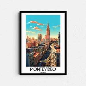 Montevideo Travel Wall Art, Uruguay Painting Gifts, South America Home Decor, Digital Prints Posters, Printable Handmade Art, Download