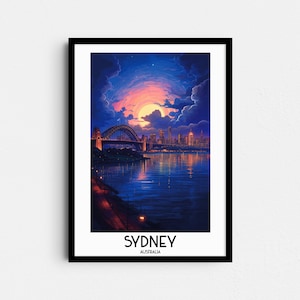 Sydney Travel Wall Art, Australia Painting Gifts, Oceania Home Decor, Digital Prints Posters, Printable Handmade Art, Canvas Download