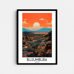 Bujumbura Travel Wall Art, Burundi Painting Gifts, Africa Home Decor, Digital Prints Posters, Printable Handmade Art, Canvas Download