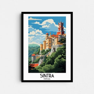 Sintra Travel Wall Art, Portugal Painting Gifts, Europe Home Decor, Digital Prints Posters, Printable Handmade Art, European Canvas Download