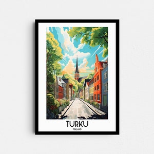 Turku Travel Wall Art, Finland Painting Gifts, Europe Home Decor, Digital Prints Posters, Printable Handmade Art, Finnish Canvas Download