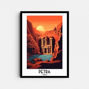 Petra Travel Wall Art, Jordan Painting Gifts, Middle East Home Decor, Digital Prints Posters, Printable Handmade Art, Canvas Download