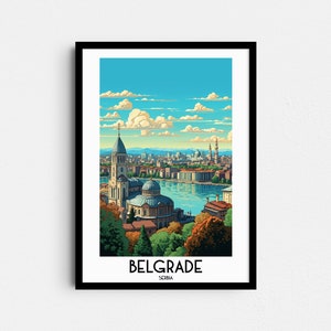 Beograd Reise Wandkunst, Serbien Malerei Geschenke, Europa Wohnkultur, Digitaldrucke Poster, druckbare handgemachte Kunst, serbische Leinwand Download