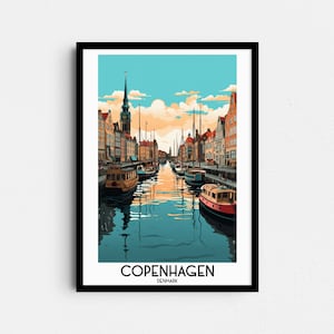 Copenhagen Travel Wall Art, Denmark Painting Gifts, Europe Home Decor, Digital Prints Posters, Printable Handmade Art, Canvas Download