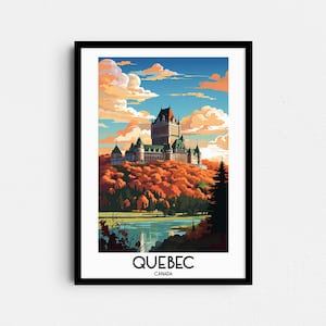 Quebec Travel Wall Art, Canada Painting Gifts, North America Home Decor, Digital Prints Posters, Printable Handmade Art, Canvas Download