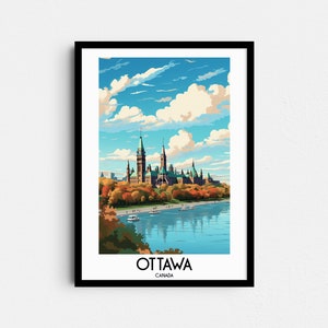 Ottawa Travel Wall Art, Ontario Painting Gifts, Canada Home Decor, Digital Prints Posters, Printable Handmade Art, Canadian Canvas Download