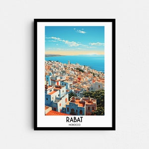 Rabat Travel Wall Art, Morocco Painting Gifts, Africa Home Decor, Digital Prints Posters, Printable Handmade Art, Moroccan Canvas Download