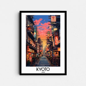 Kyoto Travel Wall Art, Japan Painting Gifts, Asia Home Decor, Digital Prints Posters, Printable Handmade Art, Gallery Wall Canvas Download