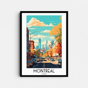 Art mural voyage à Montréal, cadeaux de peinture au Canada, décoration d'intérieur en Amérique du Nord, impressions numériques affiches, art imprimable fait main, toile à télécharger