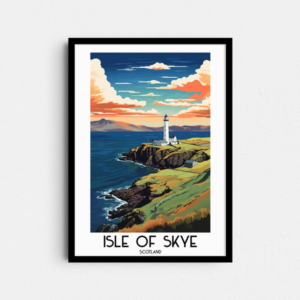 Isle of Skye Travel Wall Art, Scotland Painting Gifts, UK Home Decor, Digital Prints Posters, Printable Handmade Art, Canvas Download