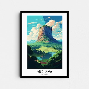 Sigiriya Travel Wall Art, Sri Lanka Painting Gifts, Asia Home Decor, Digital Prints Posters, Printable Handmade Art, Asian Canvas Download