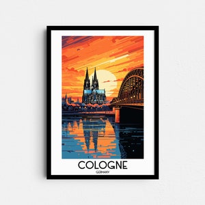 Cologne Travel Wall Art, Germany Painting Gifts, Europe Home Decor, Digital Prints Posters, Printable Handmade Art, NRW Canvas Download