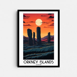 Orkney Islands Travel Wall Art, Scotland Painting Gifts, UK Home Decor, Digital Prints Posters, Printable Handmade Art, Scottish Canvas