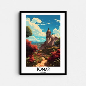 Tomar Travel Wall Art, Portugal Painting Gifts, Europe Home Decor, Digital Prints Posters, Printable Handmade Art, Centro Canvas Download