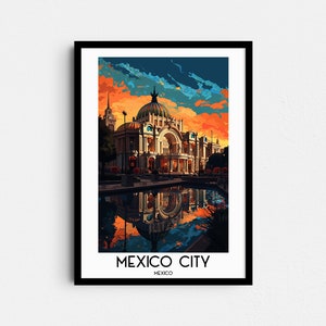 Mexico City Travel Wall Art, North America Painting Gifts, Mexican Home Decor, Digital Prints Posters, Printable Handmade Art, Download