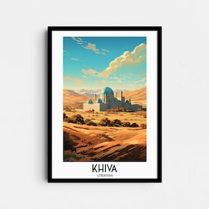 Khiva Travel Wall Art, Uzbekistan Painting Gifts, Asia Home Decor, Digital Prints Posters, Printable Handmade Art, Uzebek Canvas Download