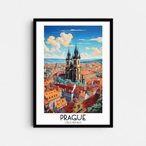 Prague Travel Wall Art, Czech Republic Painting Gifts, Europe Home Decor, Digital Prints Posters, Printable Handmade Art, Canvas Download
