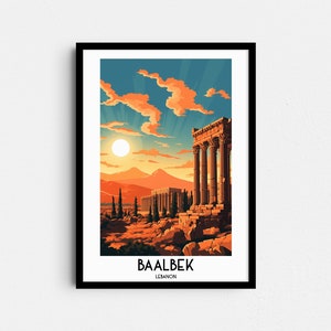 Baalbek Travel Wall Art, Lebanon Painting Gifts, Middle East Home Decor, Digital Prints Posters, Printable Handmade Art, Canvas Download