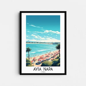 Ayia Napa Travel Wall Art, Cyprus Painting Gifts, Europe Home Decor, Digital Prints Posters, Printable Handmade Art, Cypriot Canvas Download