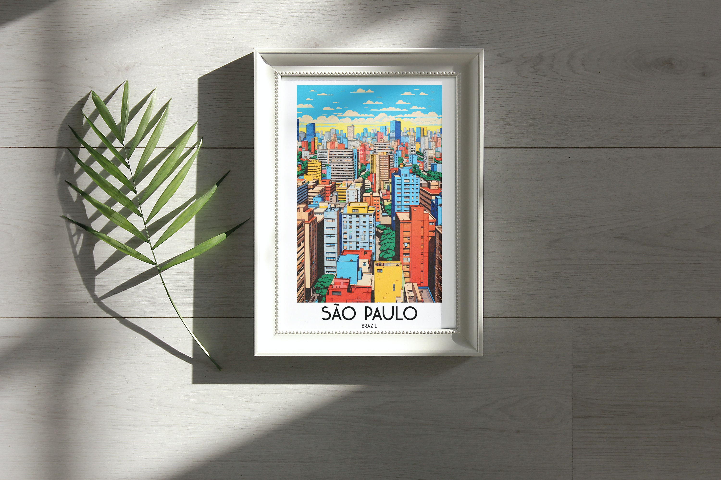 São Paulo Brazil Art Print, Cityscape Painting (digital Download 